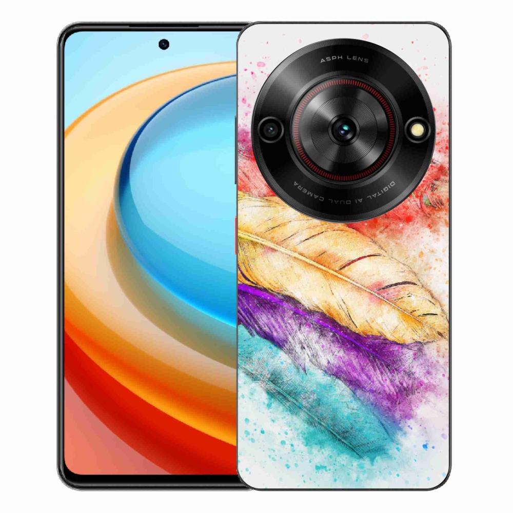 Gelový kryt mmCase na ZTE Blade A75 - barevné peří