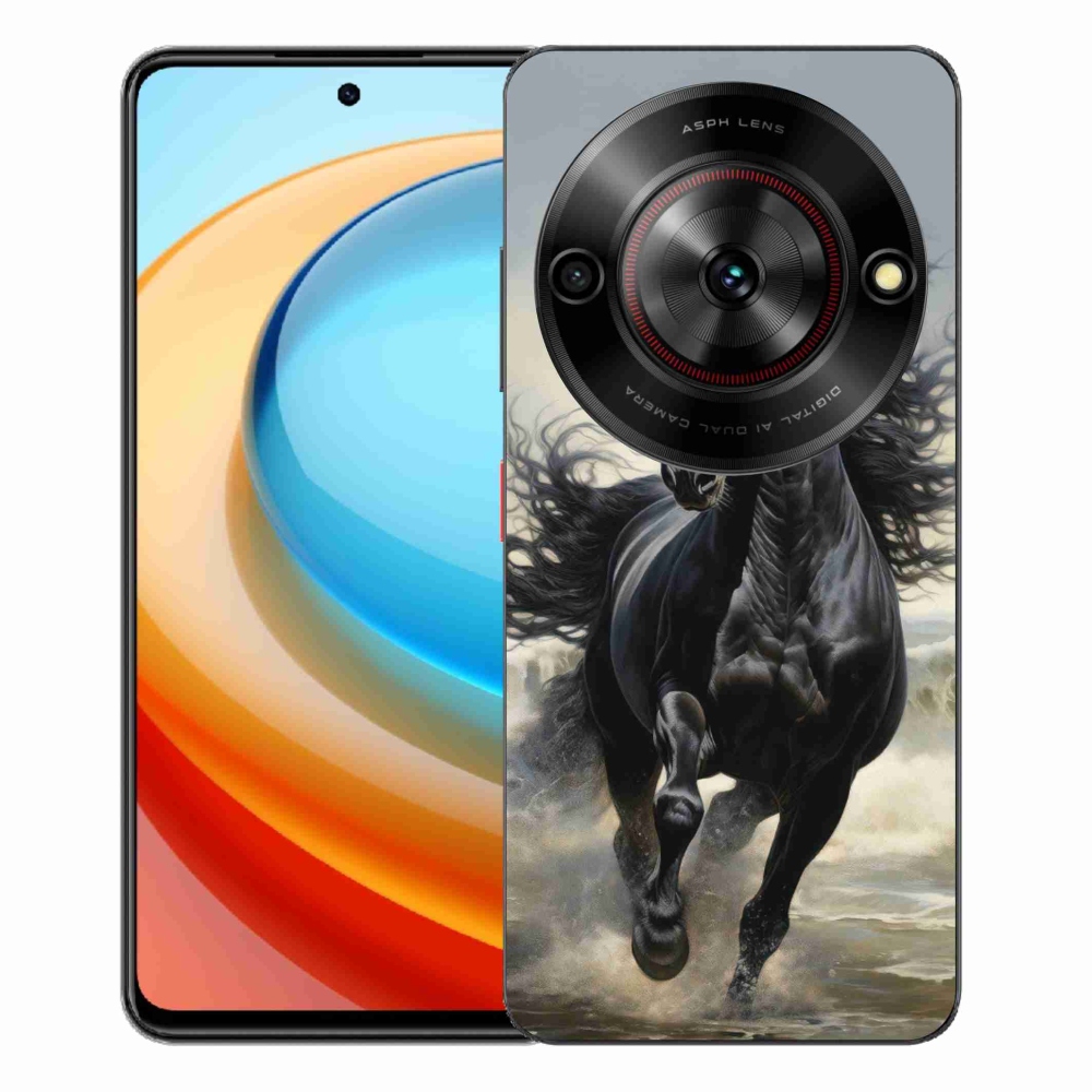 Gelový kryt mmCase na ZTE Blade A75 - běžící černý kůň