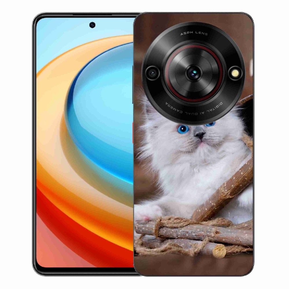 Gelový kryt mmCase na ZTE Blade A75 - bílé kotě