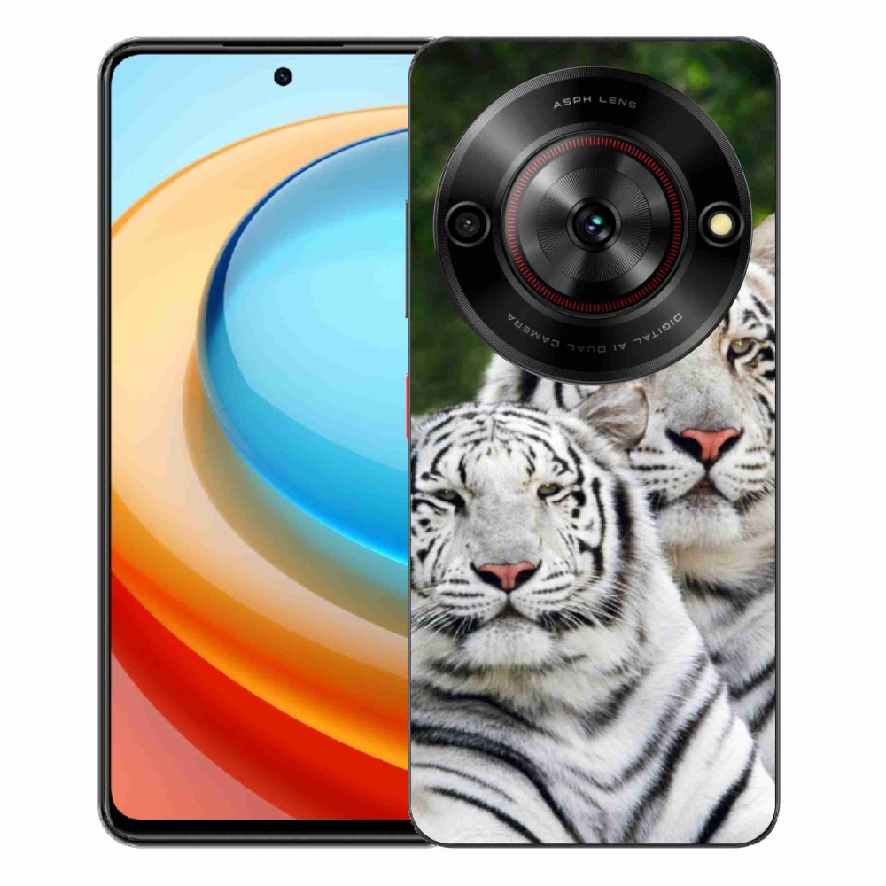 Gelový kryt mmCase na ZTE Blade A75 - bílí tygři
