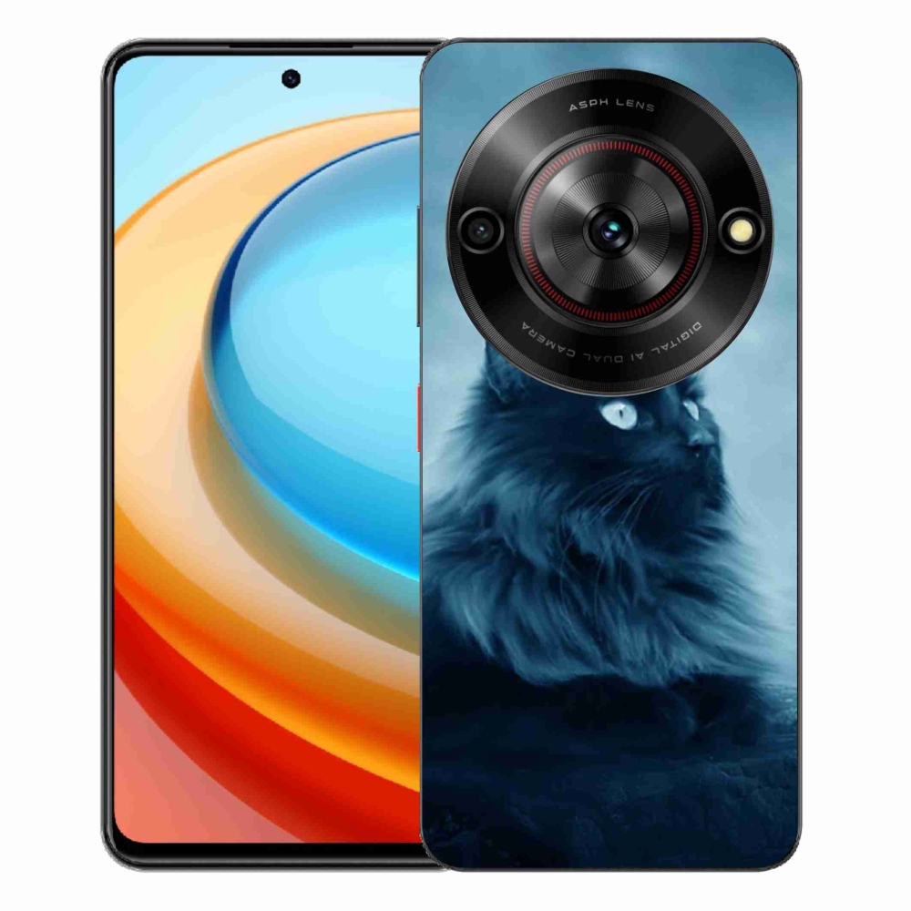 Gelový kryt mmCase na ZTE Blade A75 - černá kočka 1