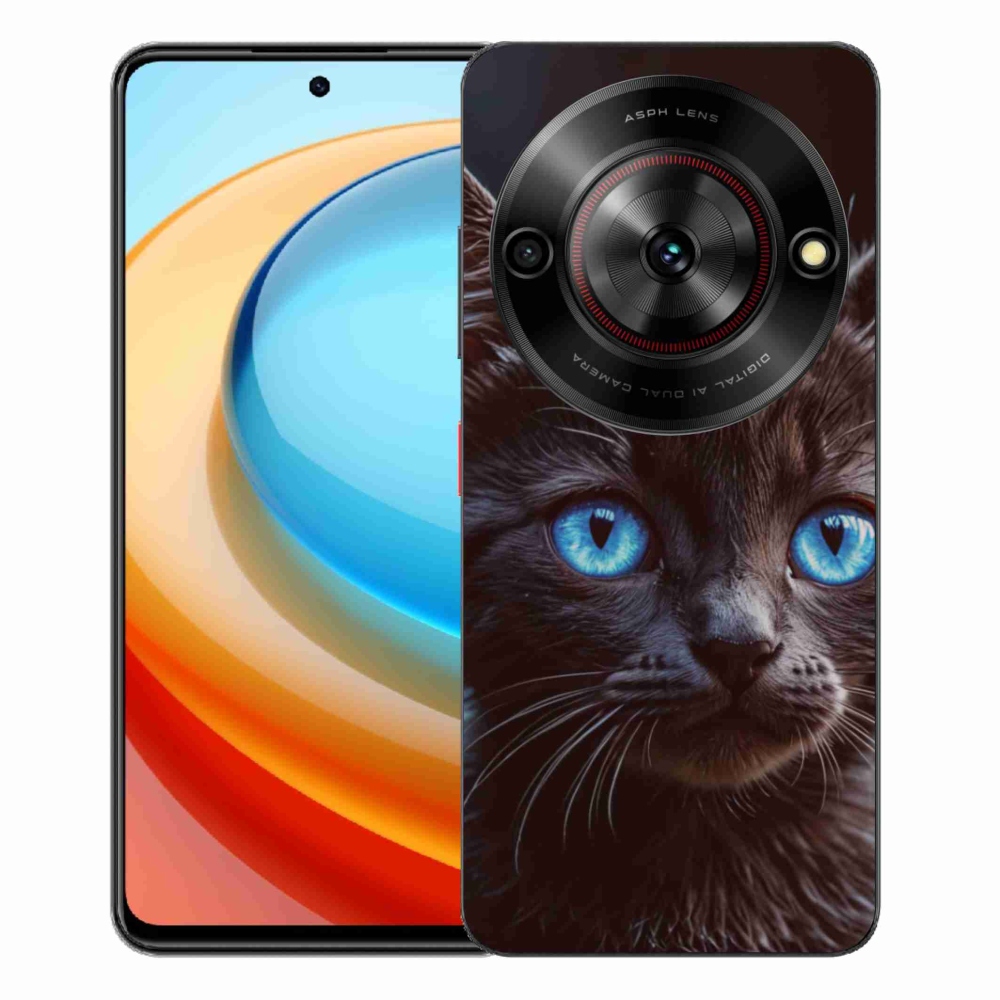 Gelový kryt mmCase na ZTE Blade A75 - černé kotě 2