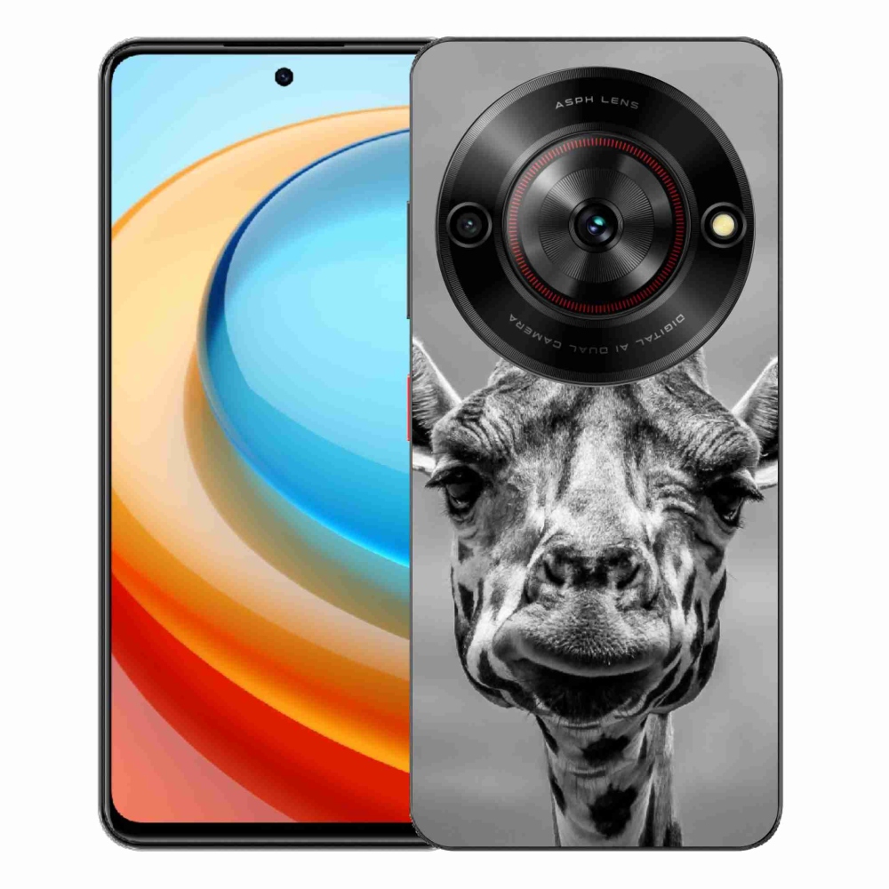 Gelový kryt mmCase na ZTE Blade A75 - černobílá žirafa