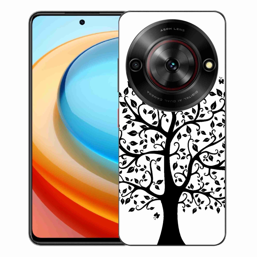 Gelový kryt mmCase na ZTE Blade A75 - černobílý strom