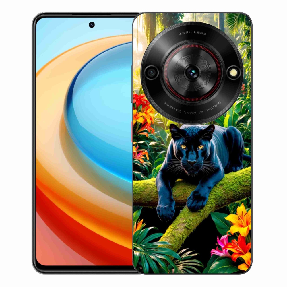 Gelový kryt mmCase na ZTE Blade A75 - černý panter v džungli