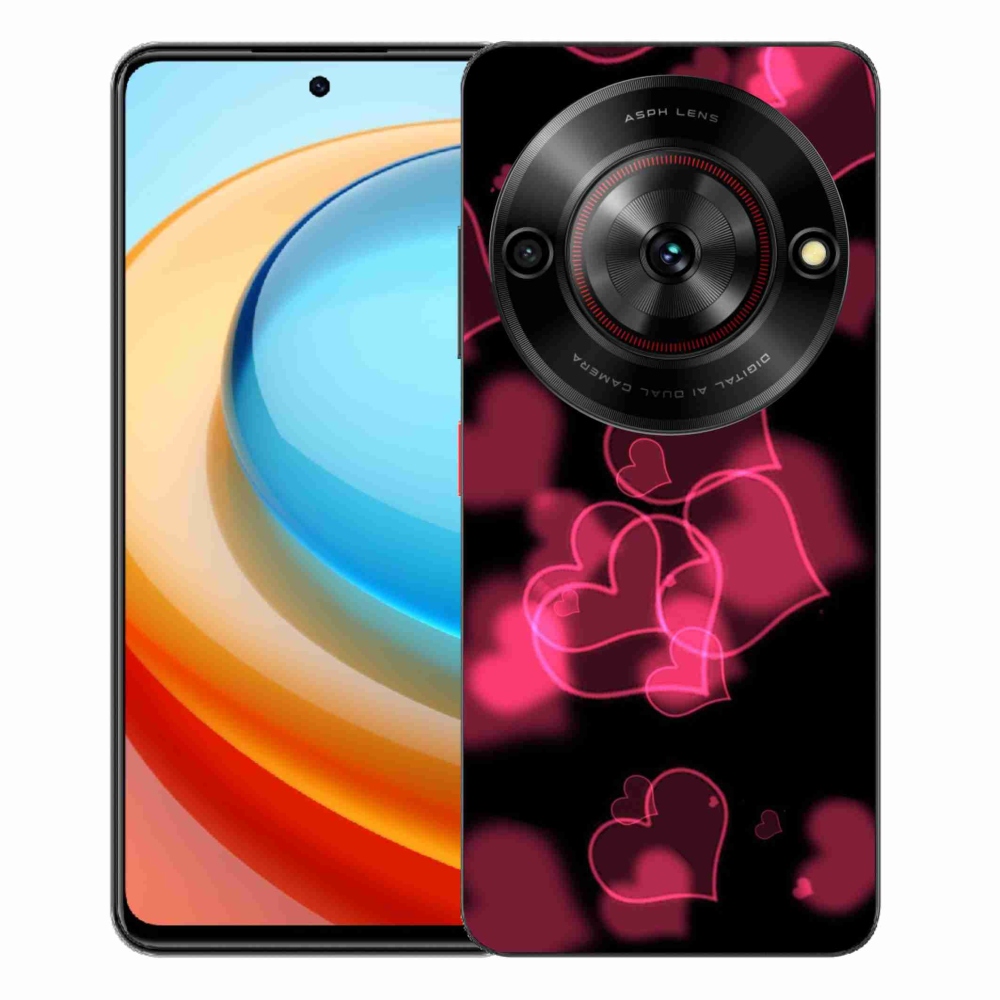 Gelový kryt mmCase na ZTE Blade A75 - červená srdíčka