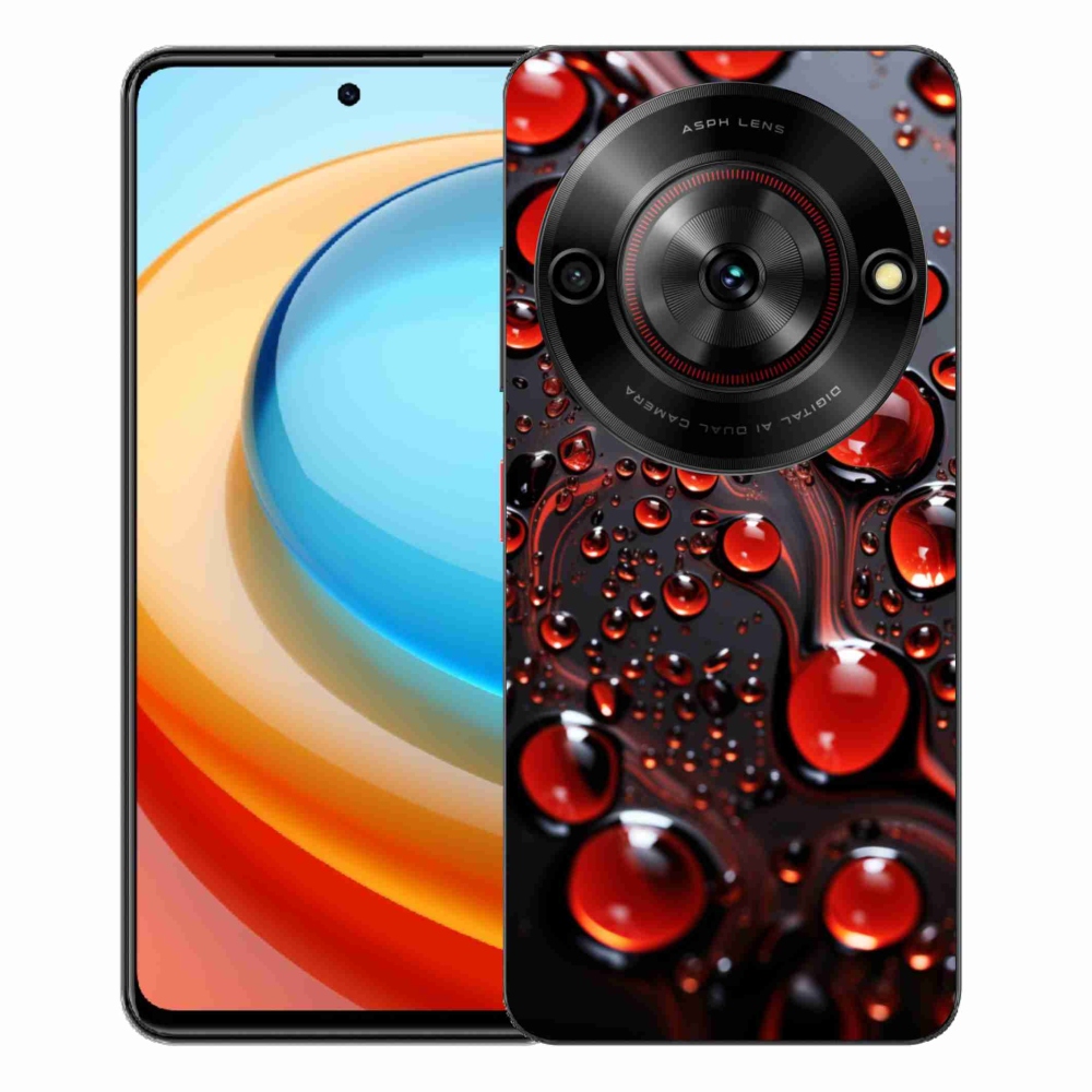 Gelový kryt mmCase na ZTE Blade A75 - červené kapky 2