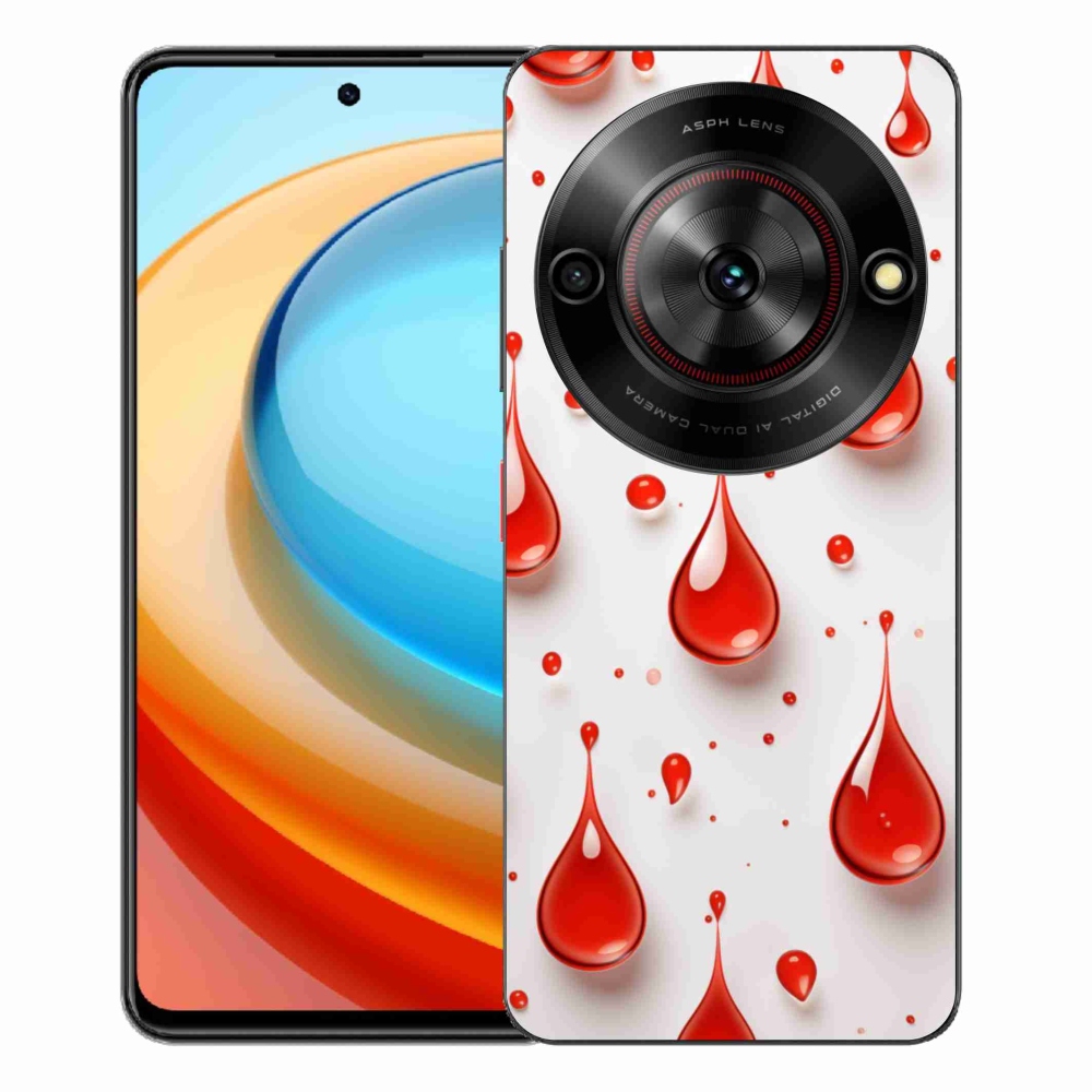 Gelový kryt mmCase na ZTE Blade A75 - červené kapky