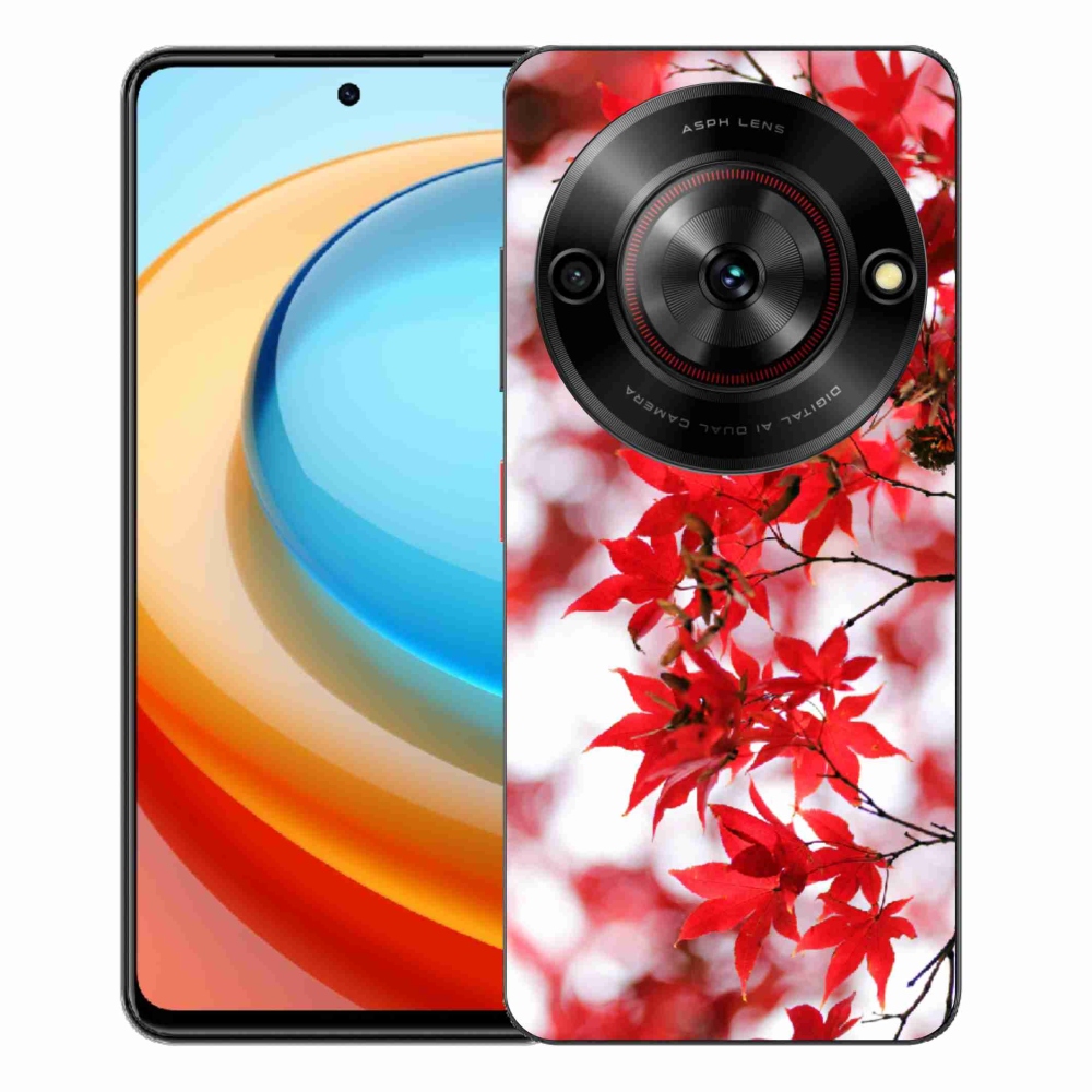 Gelový kryt mmCase na ZTE Blade A75 - červené listy