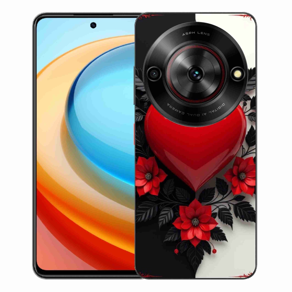 Gelový kryt mmCase na ZTE Blade A75 - červené srdce