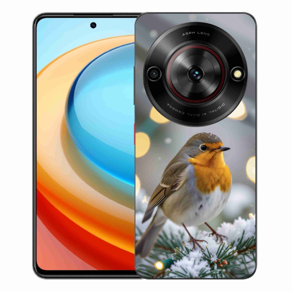 Gelový kryt mmCase na ZTE Blade A75 - červenka v zimě