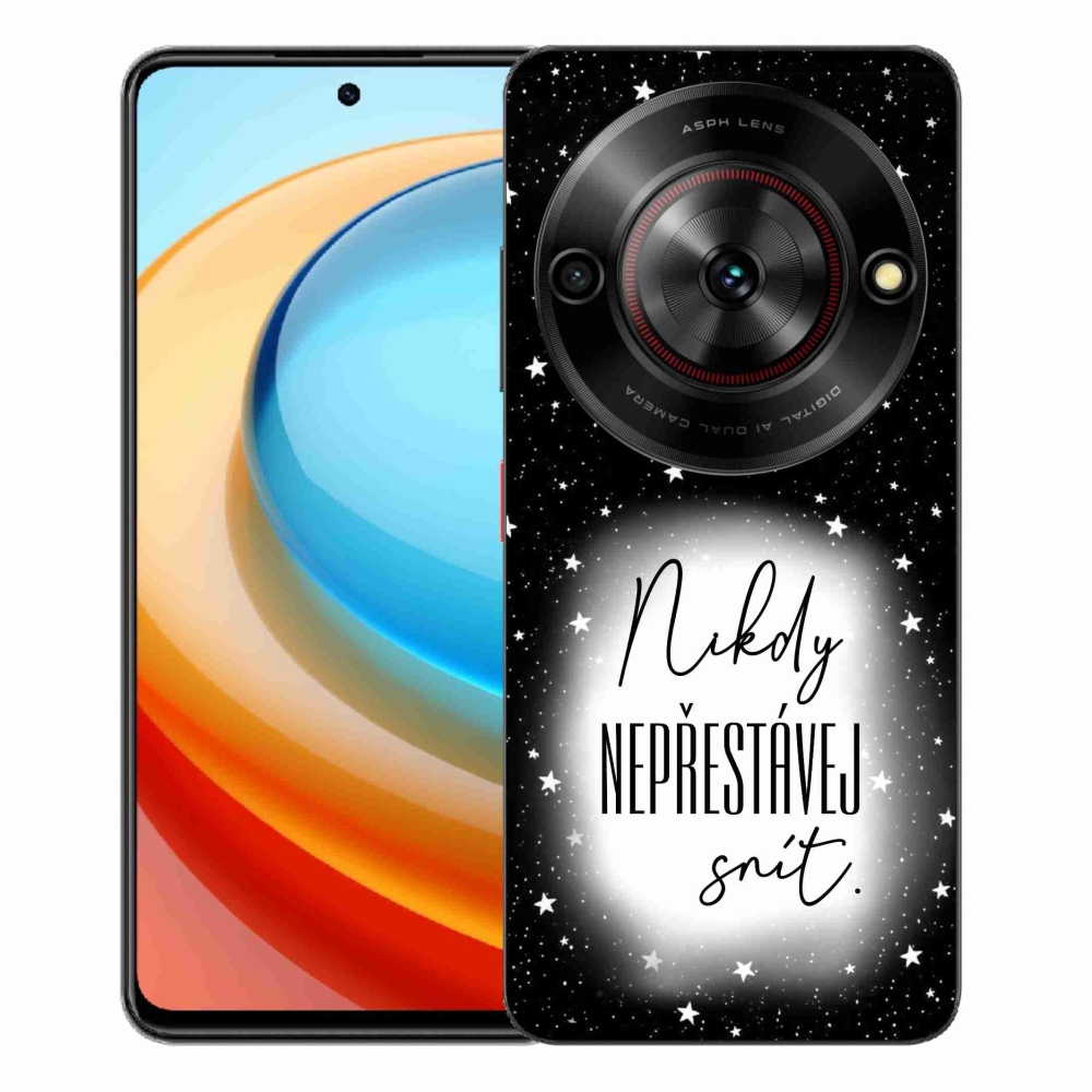Gelový kryt mmCase na ZTE Blade A75 - citát 1 bíločerné pozadí