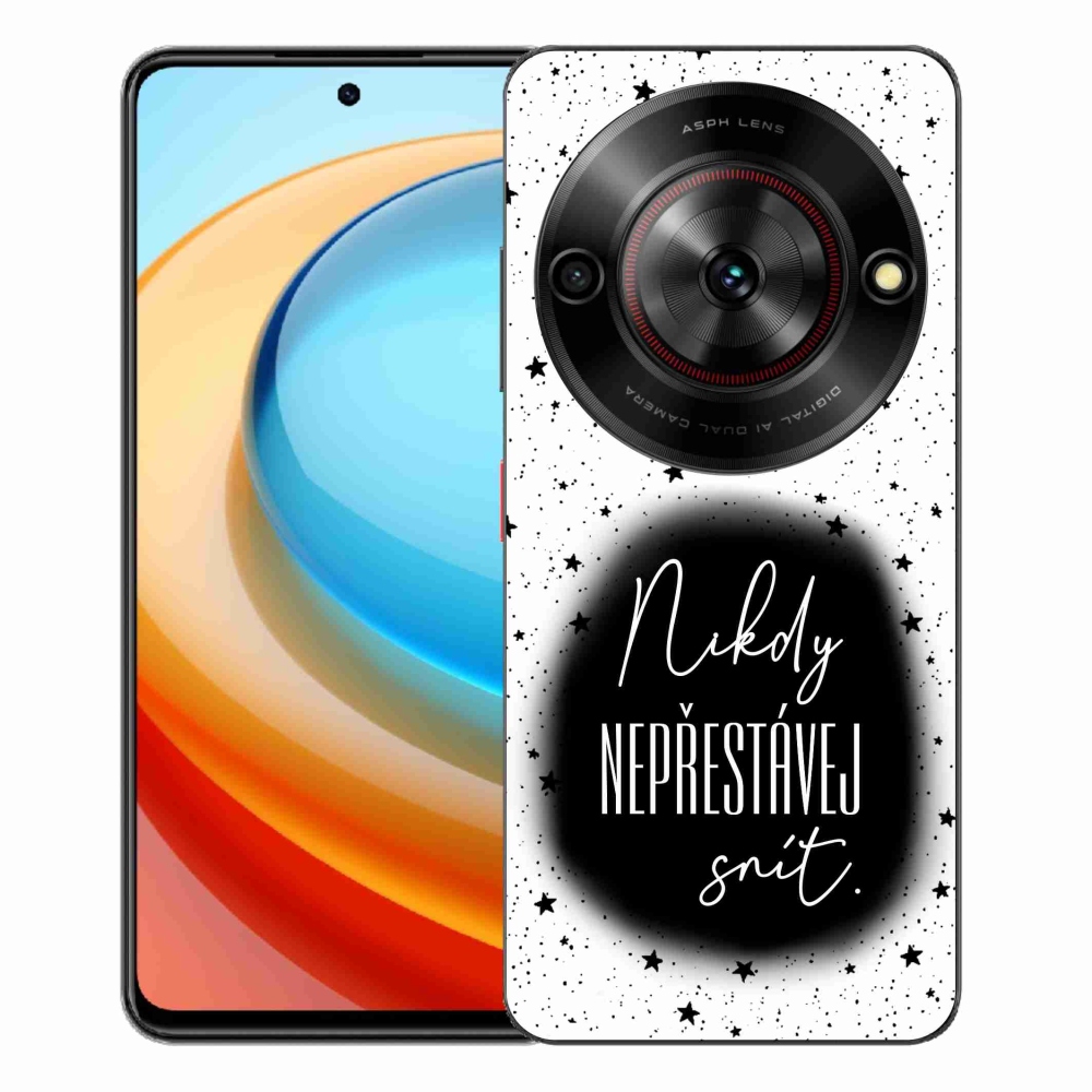 Gelový kryt mmCase na ZTE Blade A75 - citát 1 černobílé pozadí