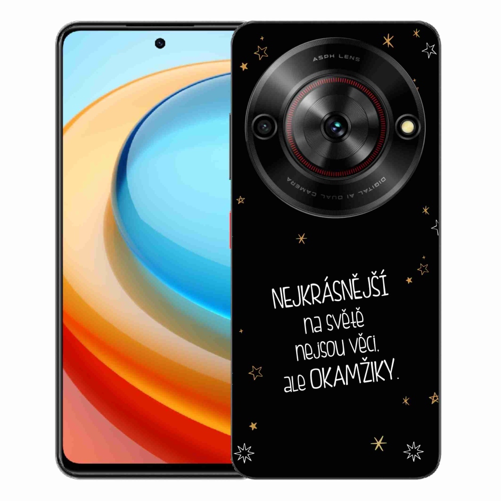 Gelový kryt mmCase na ZTE Blade A75 - citát 4 černé pozadí