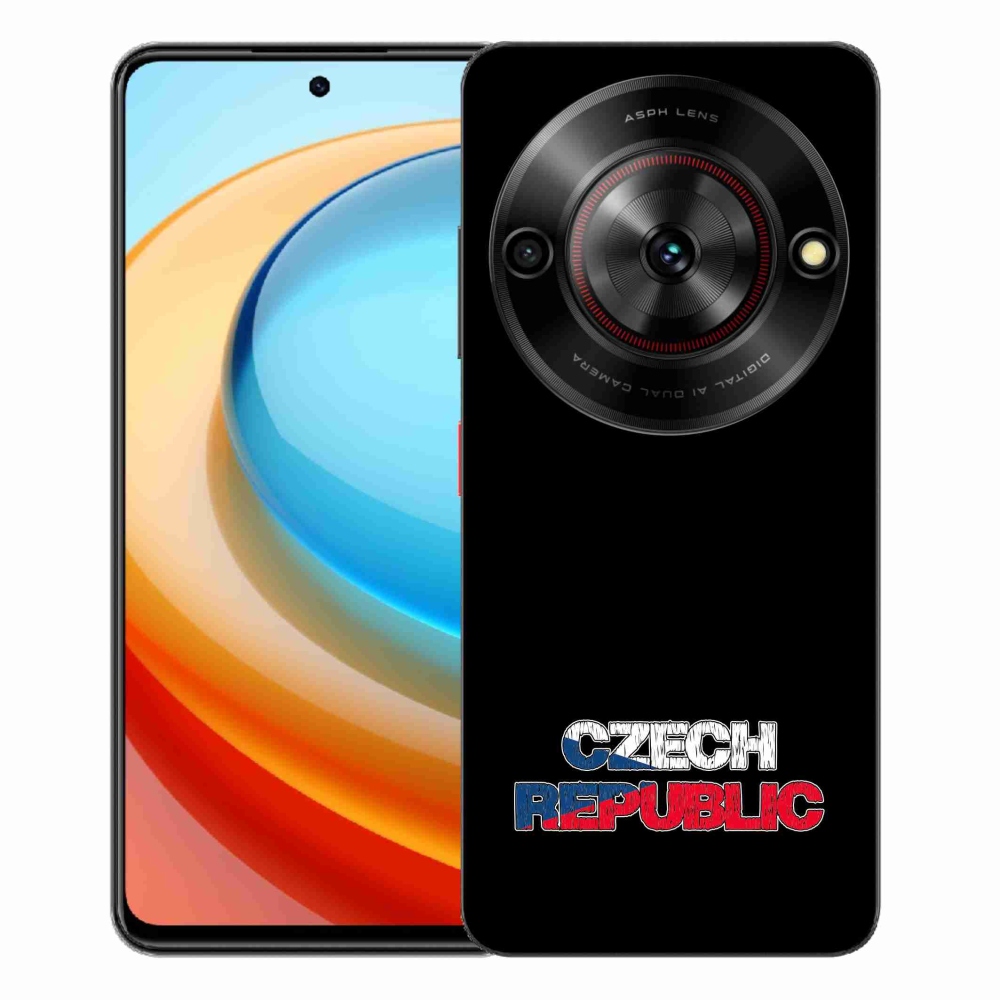 Gelový kryt mmCase na ZTE Blade A75 - Czech Republic černé pozadí