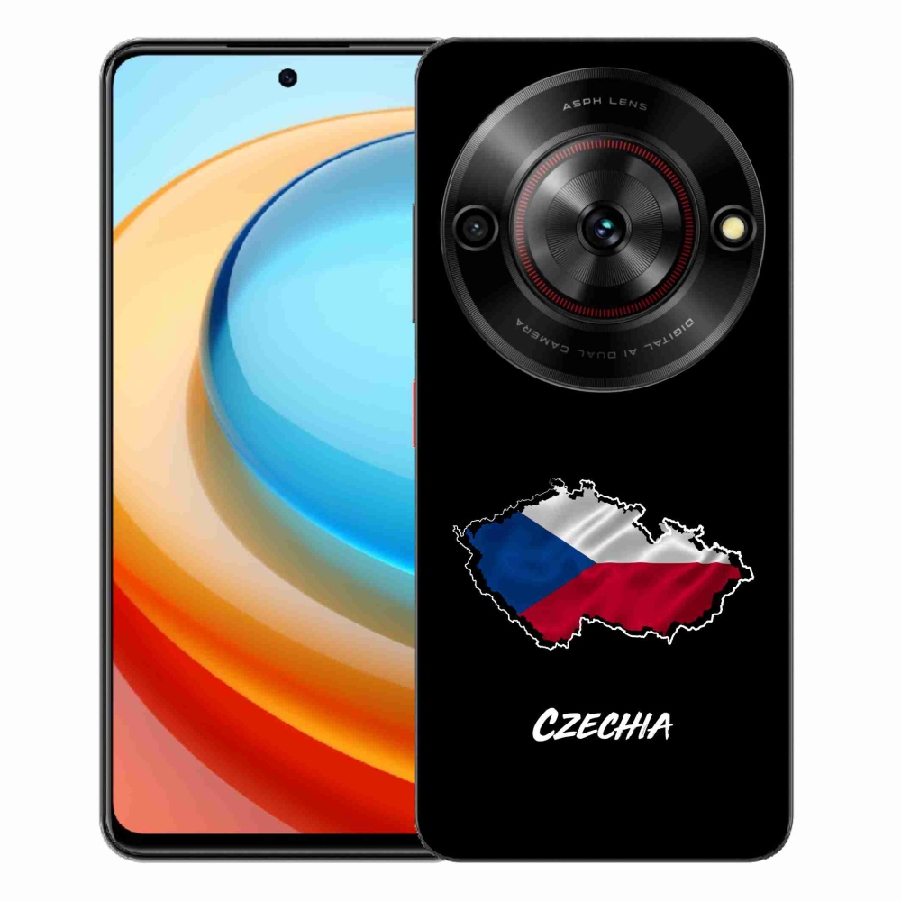 Gelový kryt mmCase na ZTE Blade A75 - Czechia černé pozadí