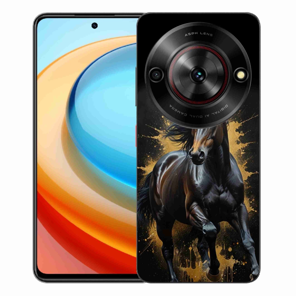 Gelový kryt mmCase na ZTE Blade A75 - elegantní černý hřebec
