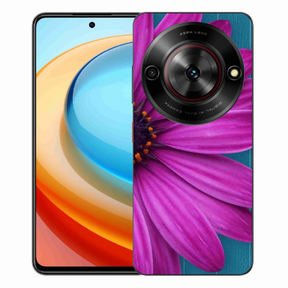 Gelový kryt mmCase na ZTE Blade A75 - fialová kopretina
