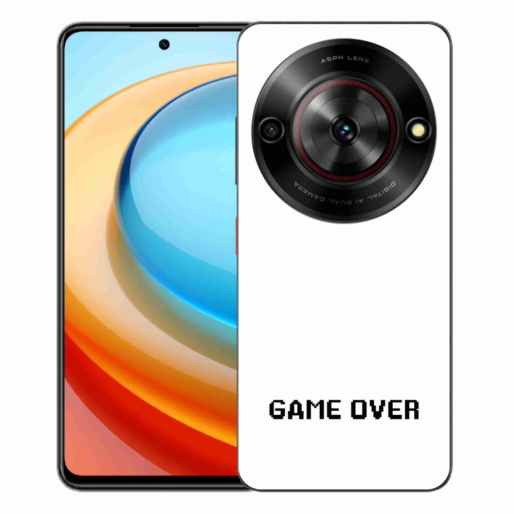 Gelový kryt mmCase na ZTE Blade A75 - game over bílé pozadí