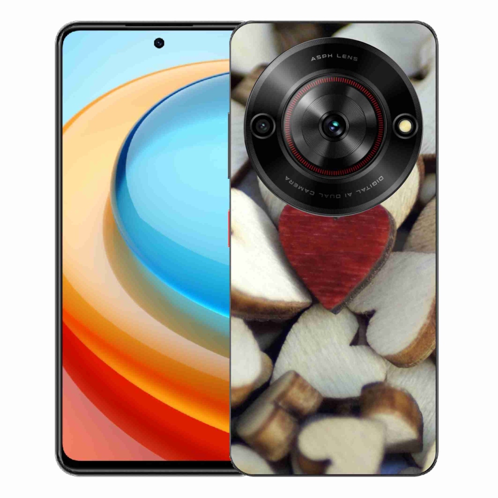 Gelový kryt mmCase na ZTE Blade A75 - gravírované červené srdce 