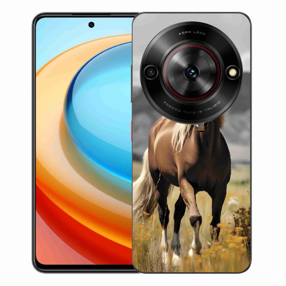 Gelový kryt mmCase na ZTE Blade A75 - hnědý kůň 1