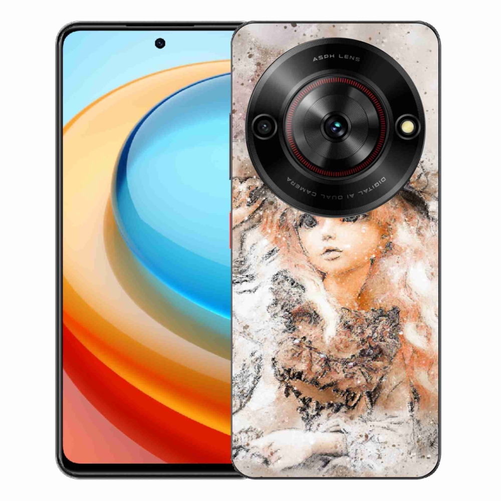 Gelový kryt mmCase na ZTE Blade A75 - holčička s kloboukem