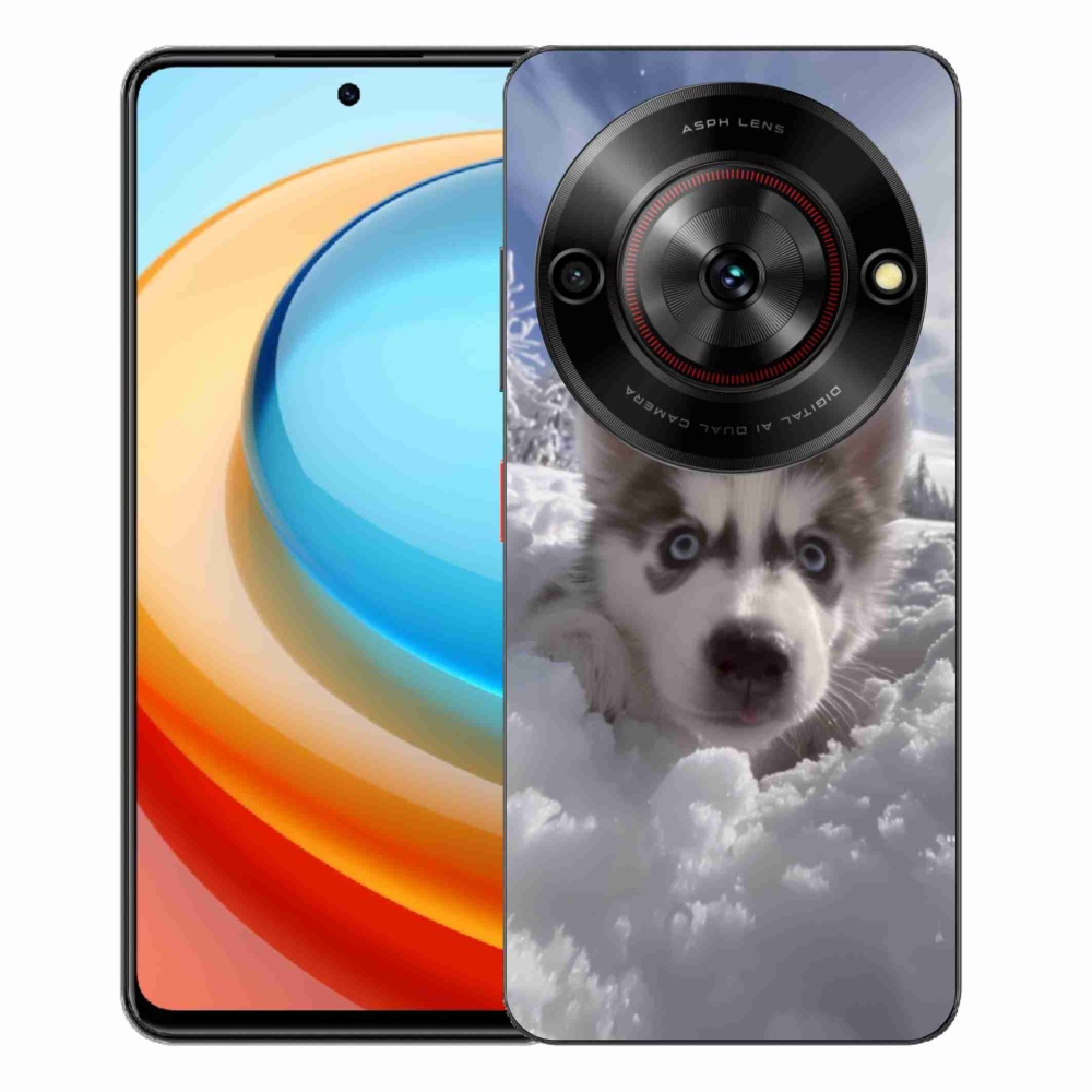 Gelový kryt mmCase na ZTE Blade A75 - husky ve sněhu