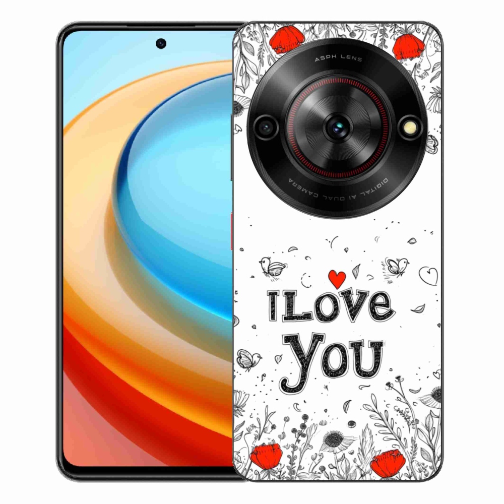 Gelový kryt mmCase na ZTE Blade A75 - I love you bílé pozadí