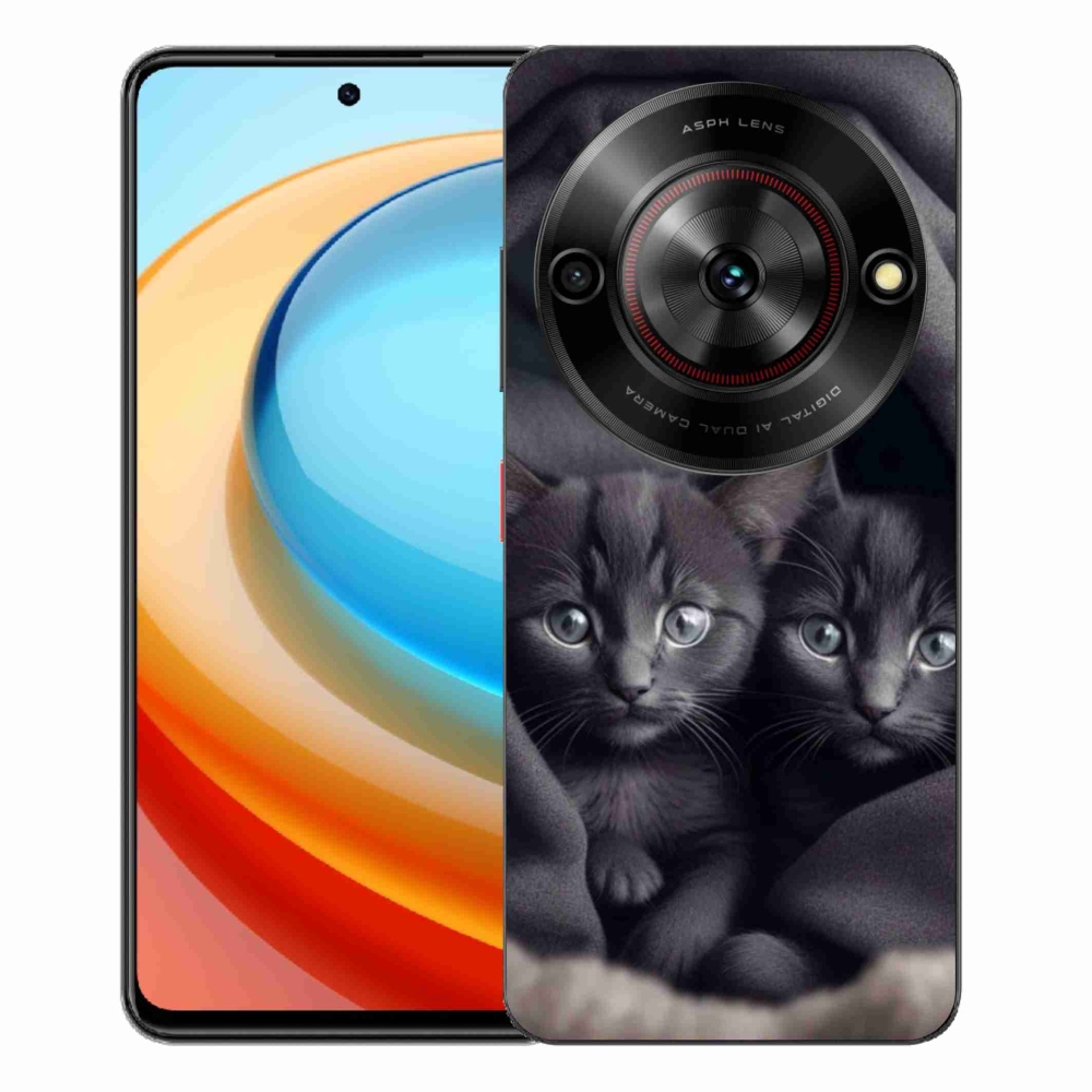 Gelový kryt mmCase na ZTE Blade A75 - kočičí duo