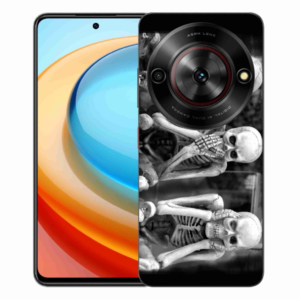 Gelový kryt mmCase na ZTE Blade A75 - kostlivci