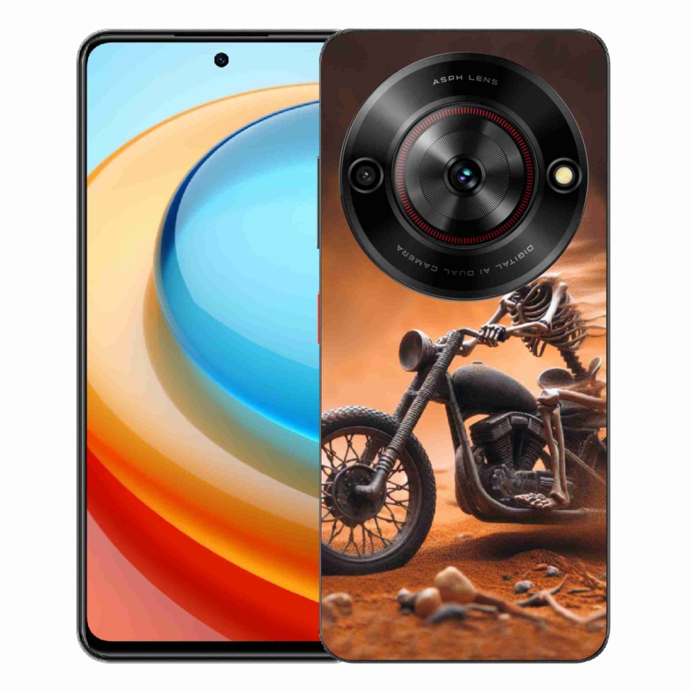 Gelový kryt mmCase na ZTE Blade A75 - kostra na motorce