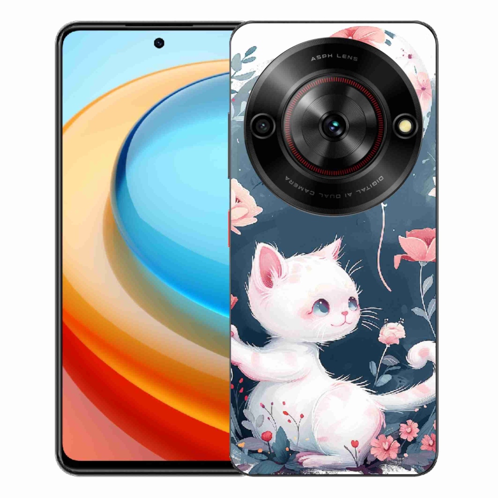 Gelový kryt mmCase na ZTE Blade A75 - kotě s balónkem