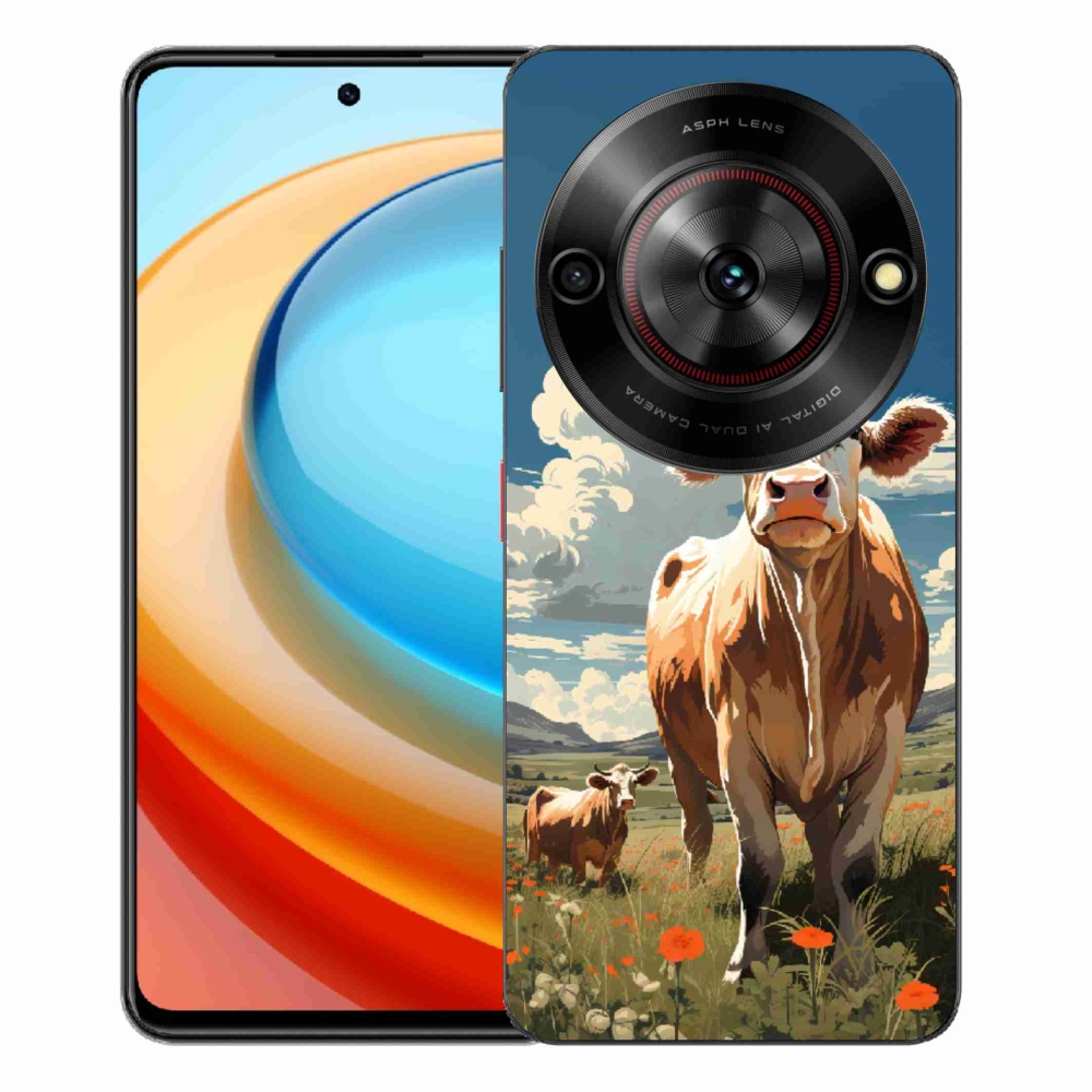 Gelový kryt mmCase na ZTE Blade A75 - krávy na louce