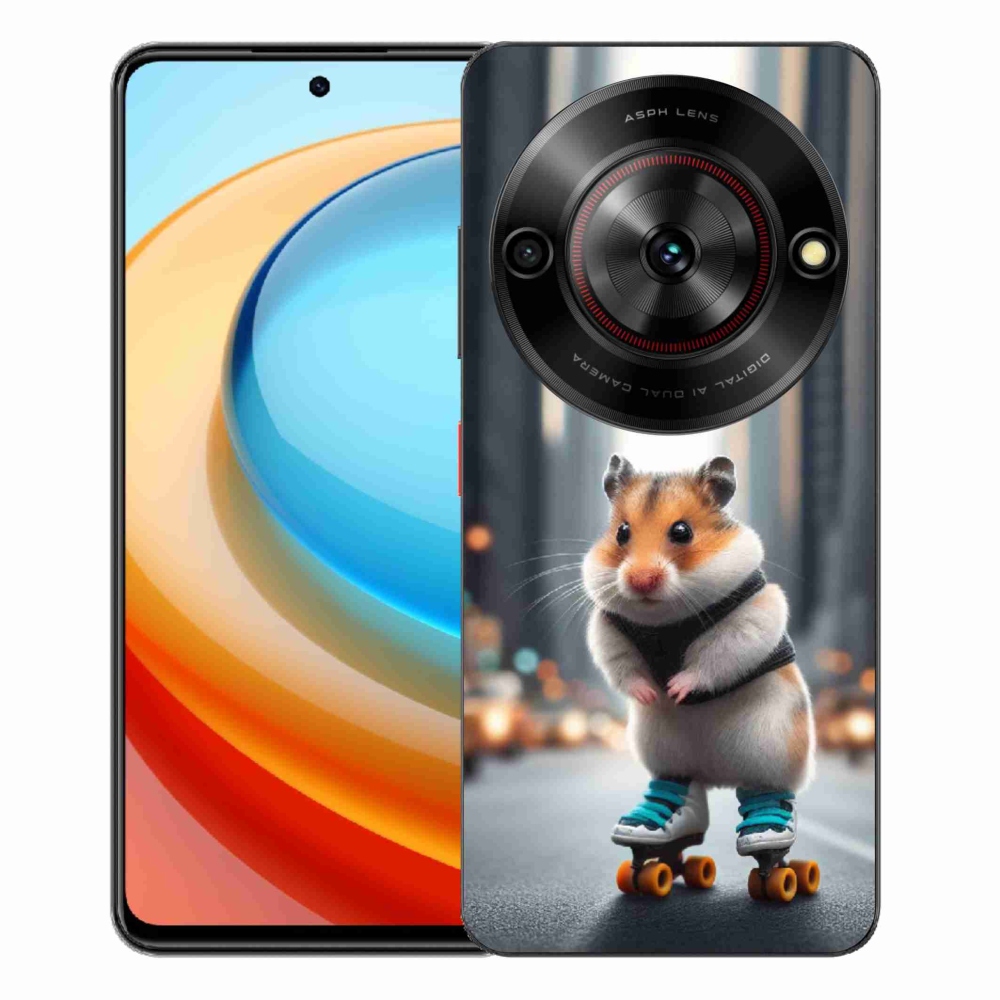 Gelový kryt mmCase na ZTE Blade A75 - křeček na bruslích