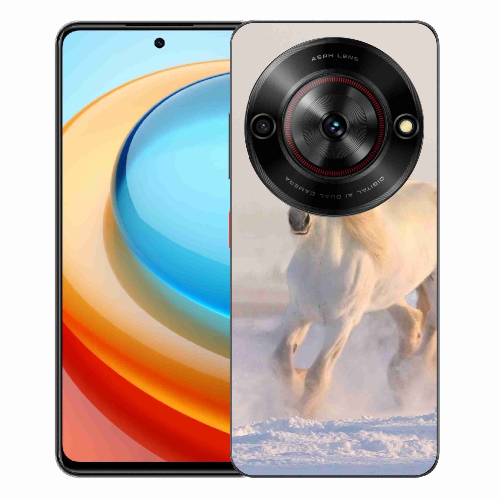 Gelový kryt mmCase na ZTE Blade A75 - kůň ve sněhu