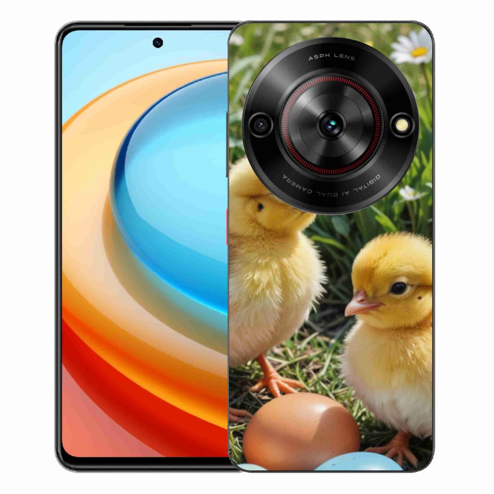 Gelový kryt mmCase na ZTE Blade A75 - kuřátka