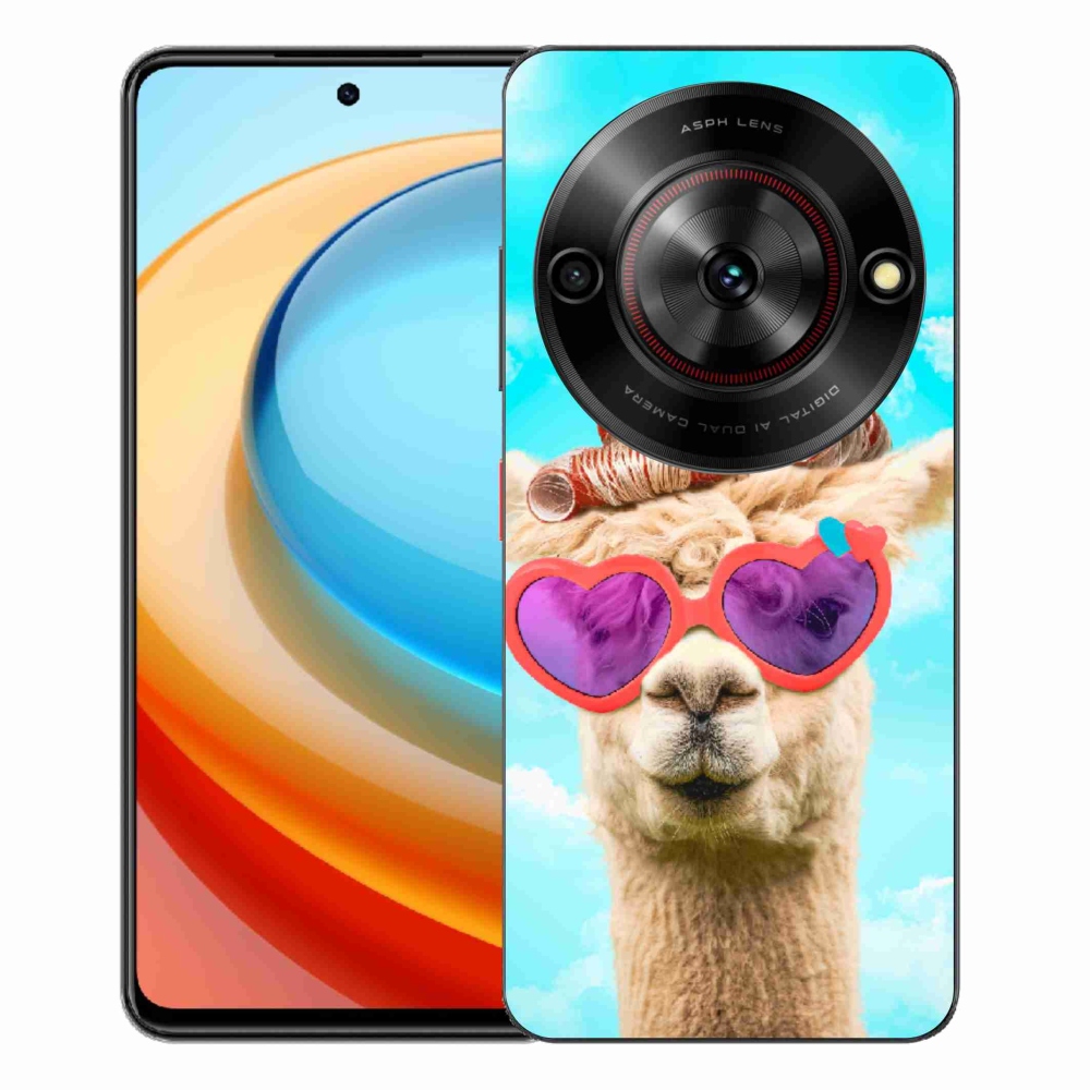 Gelový kryt mmCase na ZTE Blade A75 - lama s brýlemi