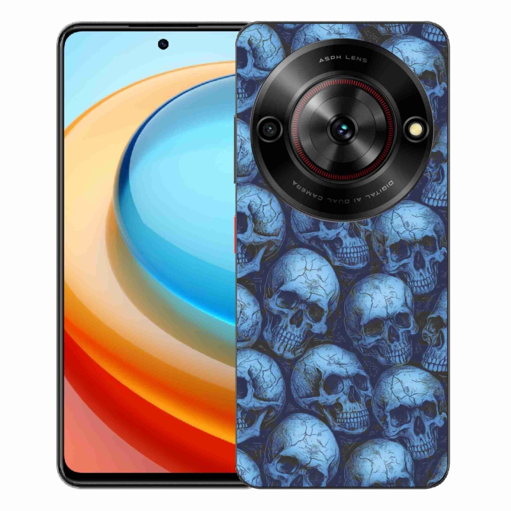 Gelový kryt mmCase na ZTE Blade A75 - lebky