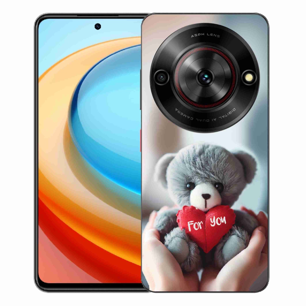 Gelový kryt mmCase na ZTE Blade A75 - medvídek pro zamilované
