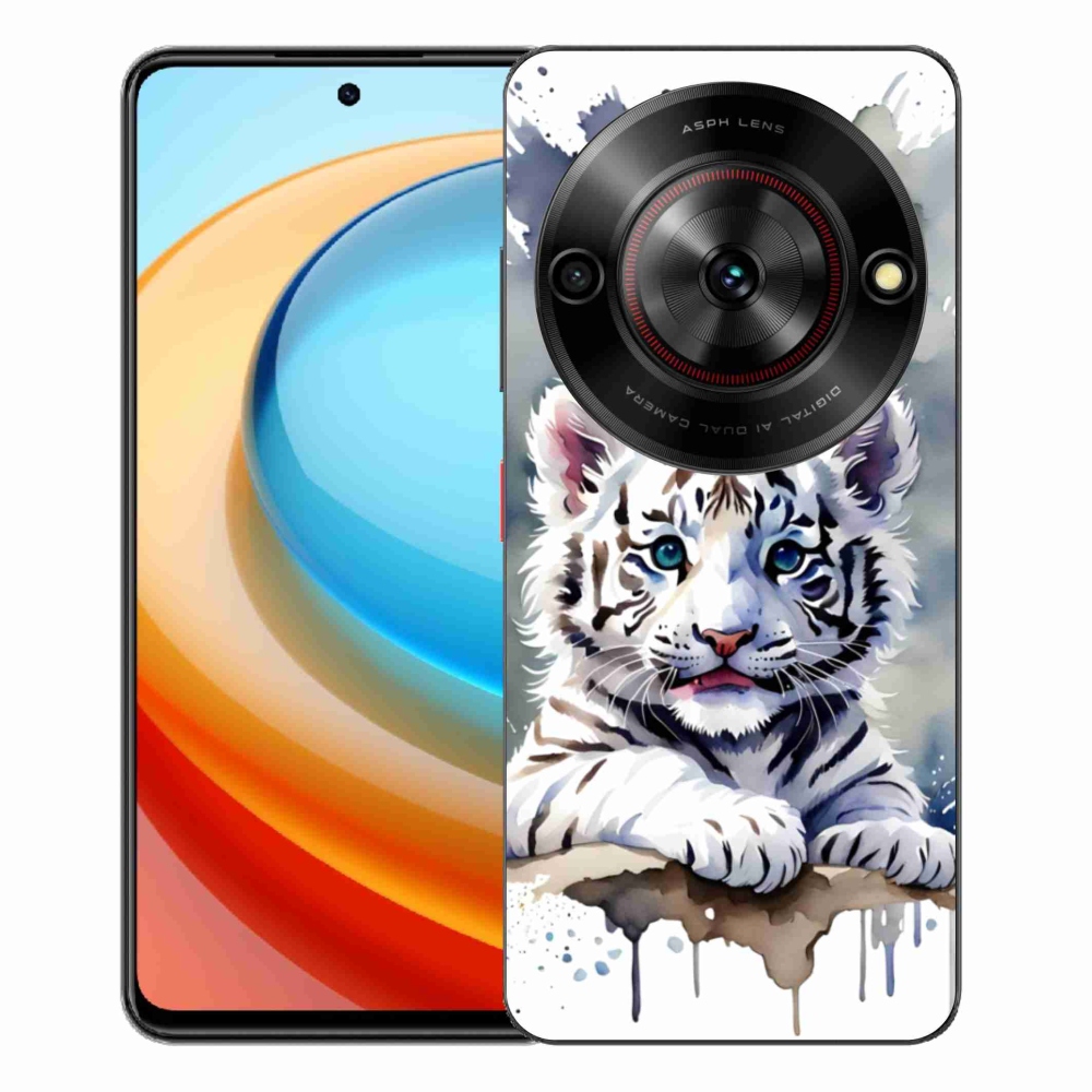 Gelový kryt mmCase na ZTE Blade A75 - mládě bílého tygra