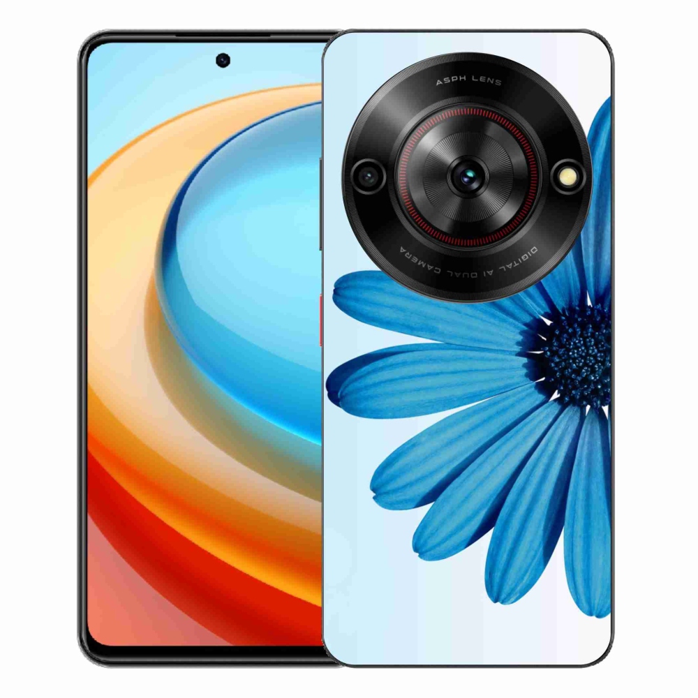 Gelový kryt mmCase na ZTE Blade A75 - modrá kopretina