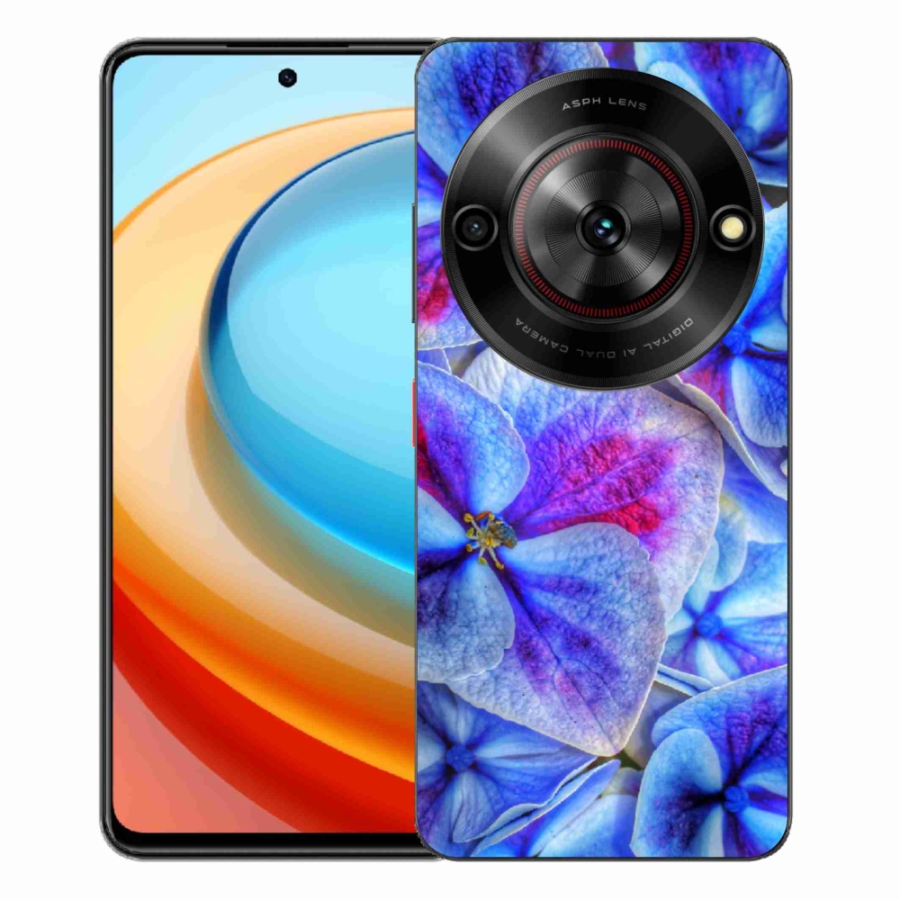 Gelový kryt mmCase na ZTE Blade A75 - modré květy 1