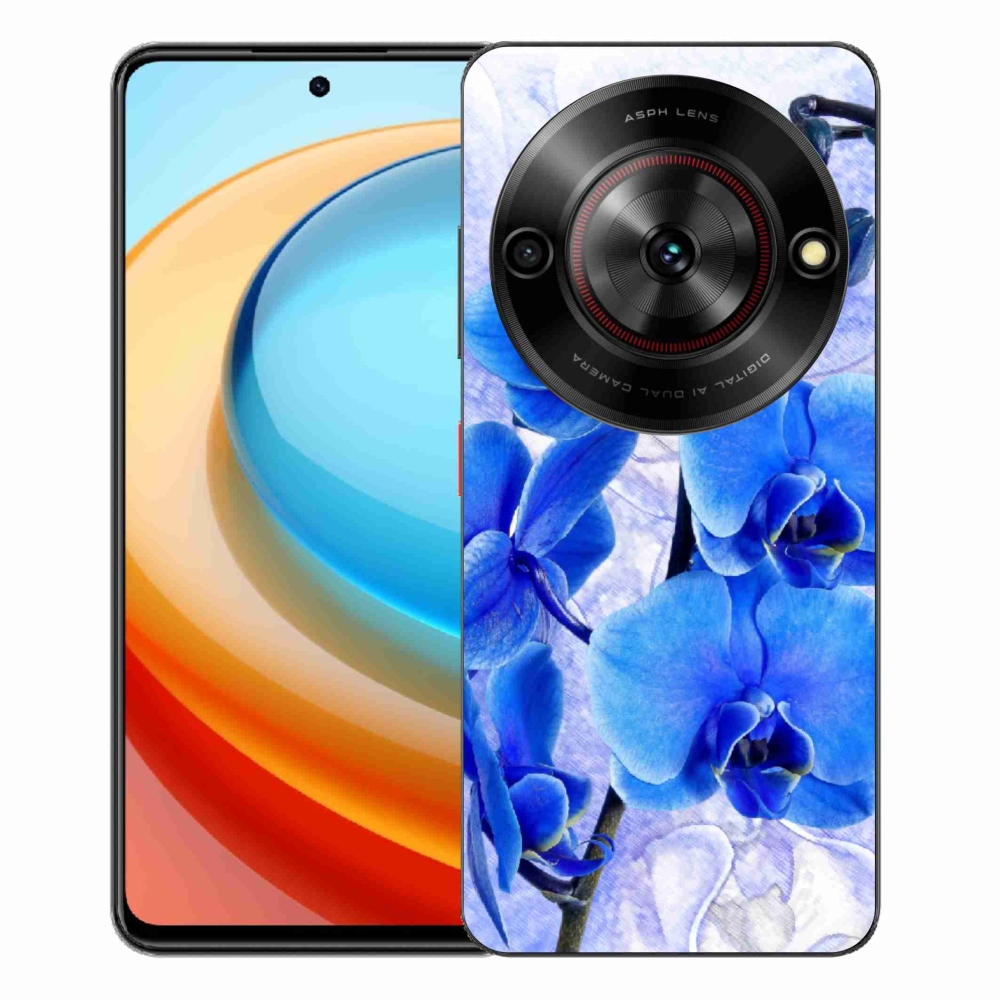 Gelový kryt mmCase na ZTE Blade A75 - modré květy