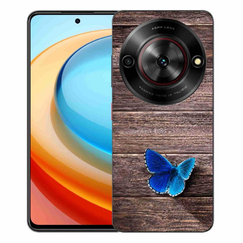 Gelový kryt mmCase na ZTE Blade A75 - modrý motýl 1