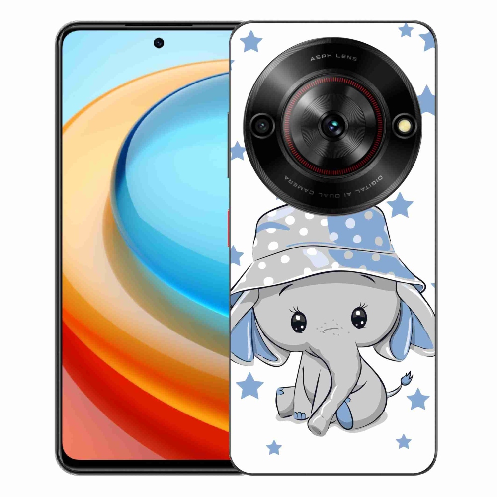 Gelový kryt mmCase na ZTE Blade A75 - modrý slon