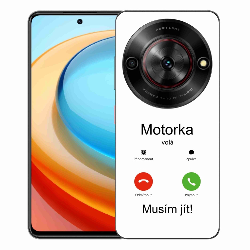 Gelový kryt mmCase na ZTE Blade A75 - motorka volá bílé pozadí