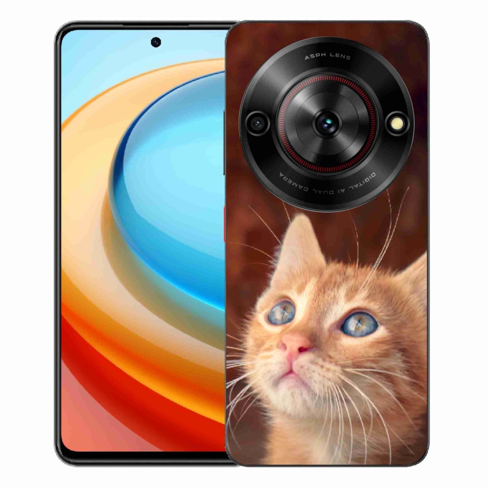 Gelový kryt mmCase na ZTE Blade A75 - motýl a kotě
