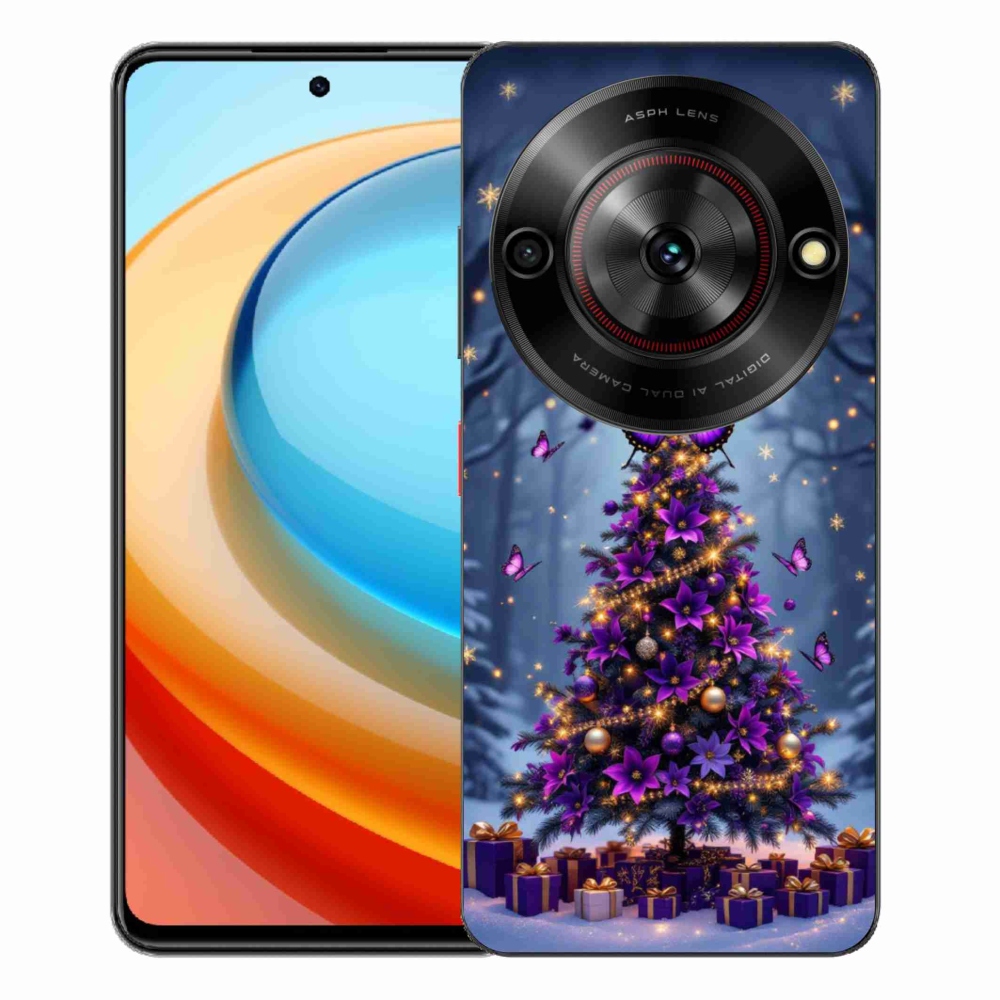 Gelový kryt mmCase na ZTE Blade A75 - motýlí vánoční stromek