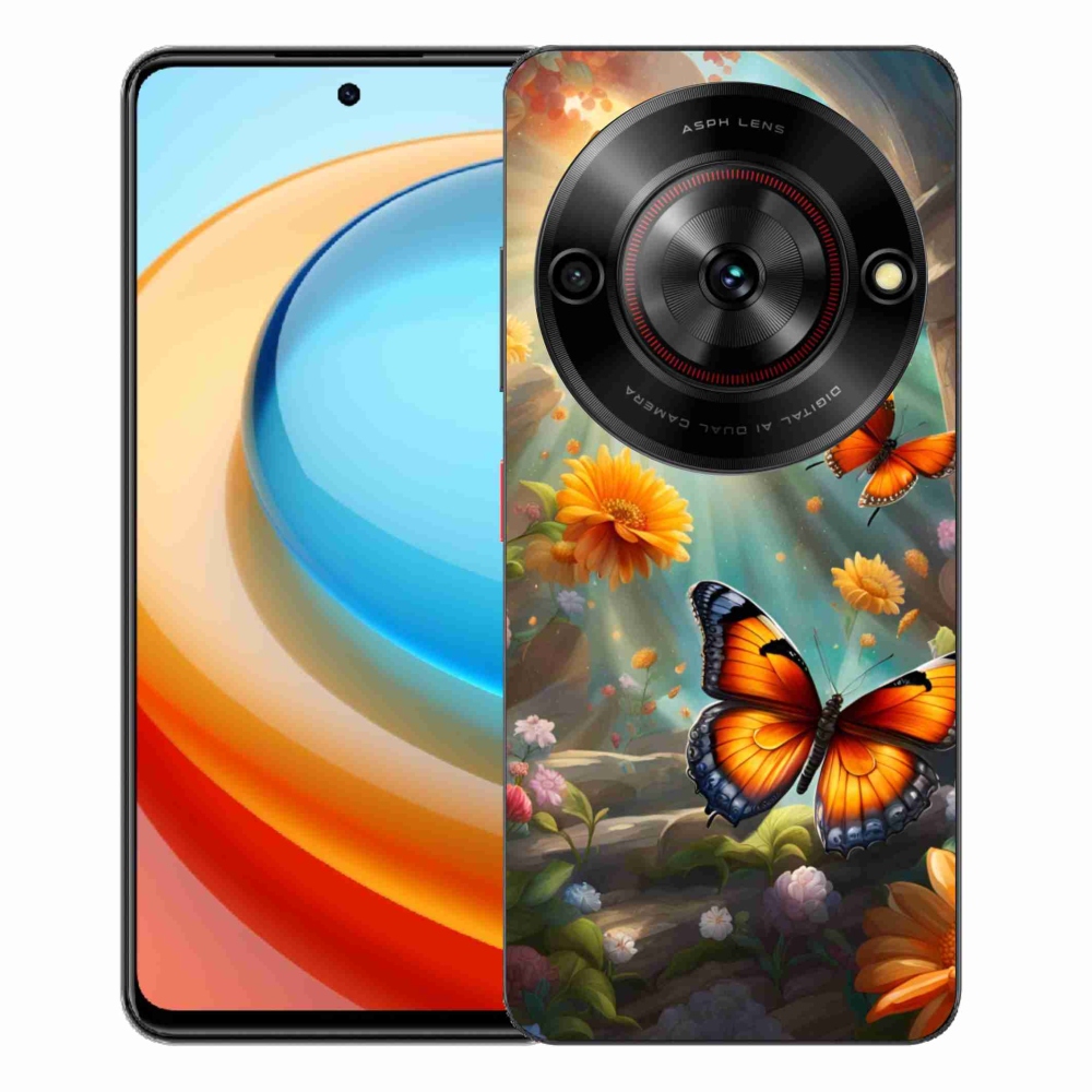 Gelový kryt mmCase na ZTE Blade A75 - motýlí zahrada 2