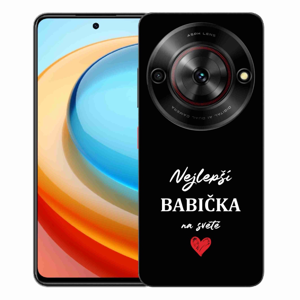 Gelový kryt mmCase na ZTE Blade A75 - nejlepší babička 1 černé pozadí